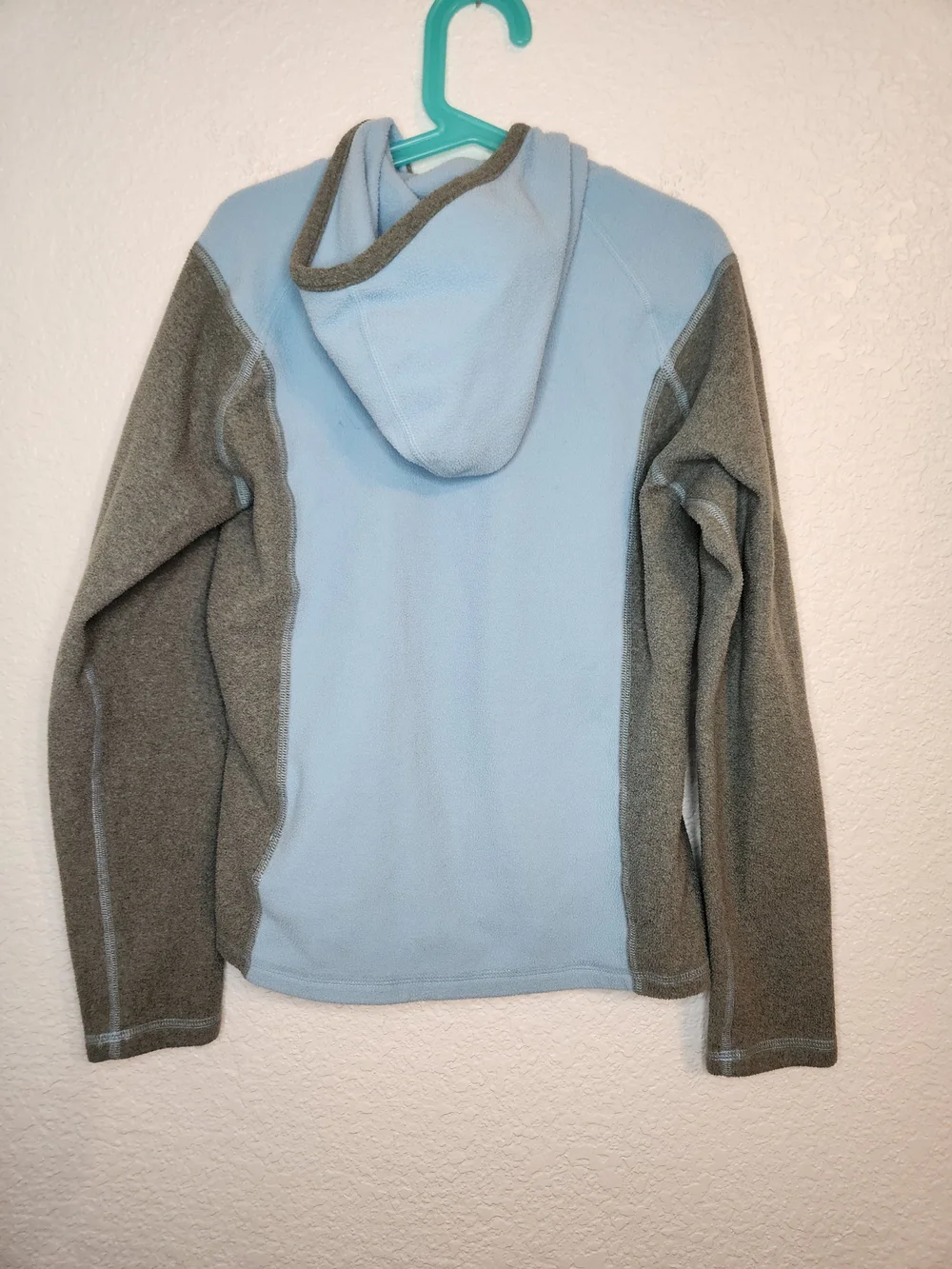The North FaceFleece Sweatshirt Jacket Solid Teal Blue Gray Full Zip Sz M 10 12